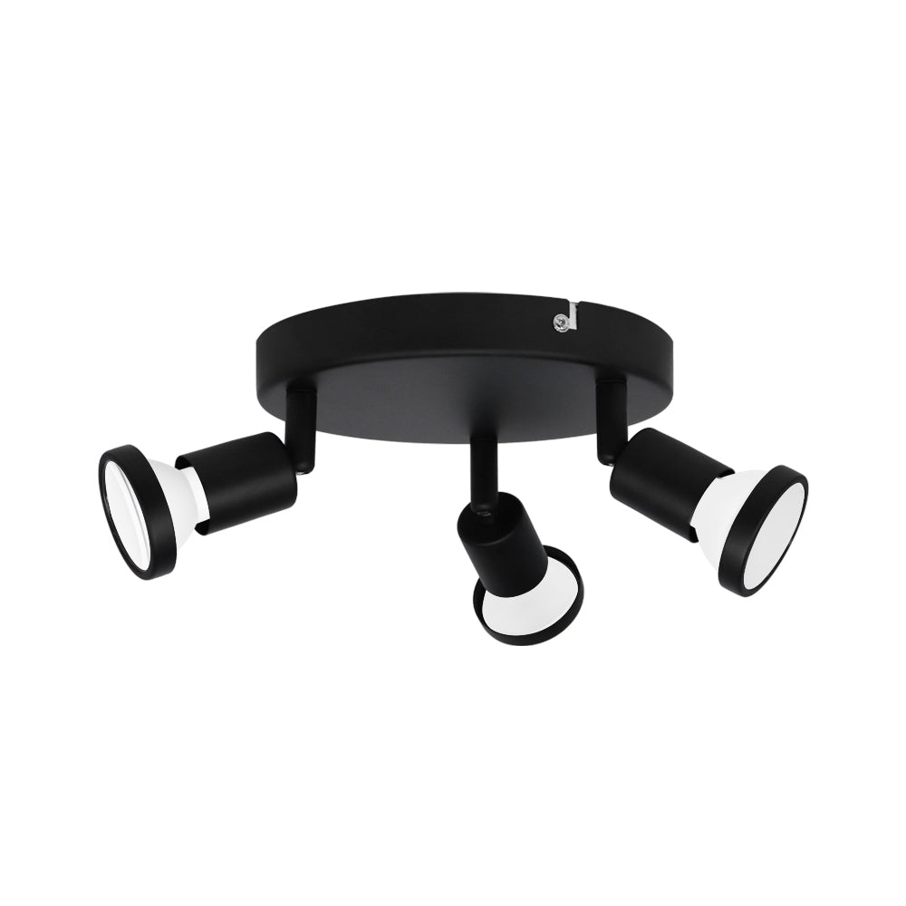 FOCO REDONDO SOBREPUESTO SPOTLIGHT CIELO O MURO 3XGU10 NEGRO