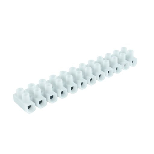 Regleta de conexion cobre aislado 12 bornes 32A 4mm blanca
