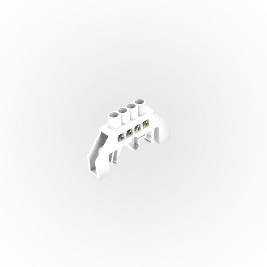 BARRA BRONCE AISLADA RIEL DIN BLANCA 4 POLOS