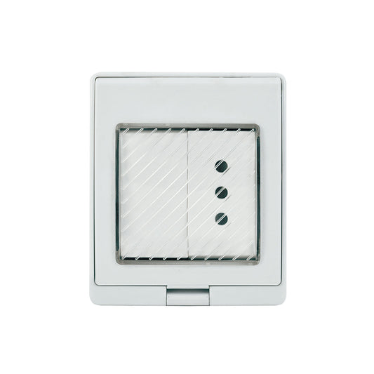 CONTENEDOR IP55 CON INTERRUPTOR 9/12 MÁS TOMA CORRIENTE 10A 250V BLANCO