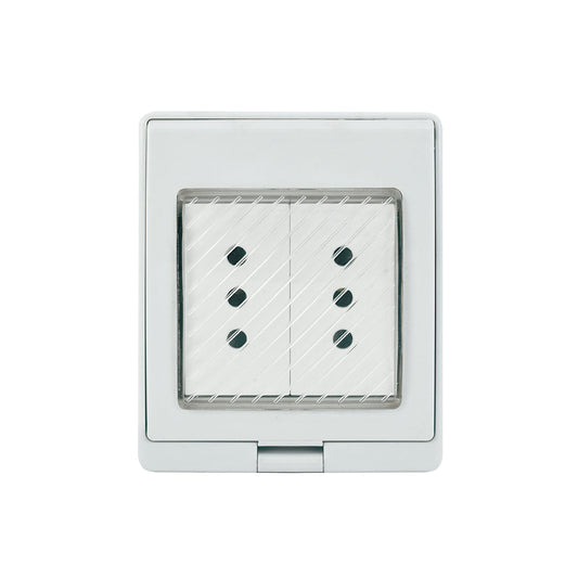 CONTENEDOR IP55 CON TOMACORRIENTE DOBLE 10A 250V BLANCO
