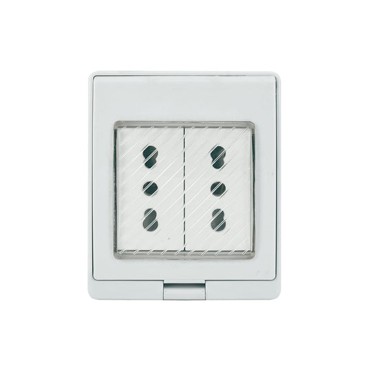 CONTENEDOR IP55 CON TOMACORRIENTE DOBLE 10/16A 250V BLANCO