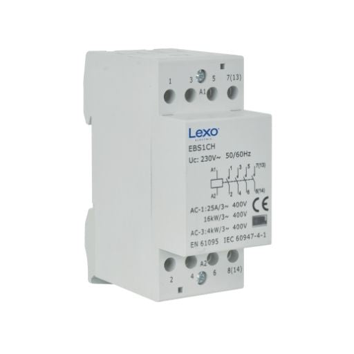 Contactor modular 1P RIEL DIN 36mm 63A 1NO + 1NC IP20