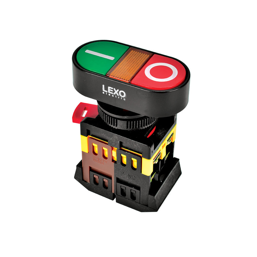 PULSADOR ILUM DOBLE ROJO VERDE 1NO+1NC