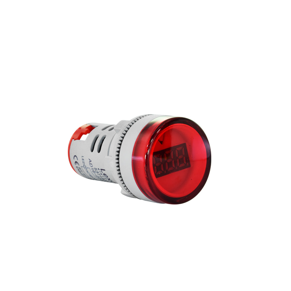 LUZ PILOTO ROJA CON VOLTÍMETRO BLANCO 60-500 VAC