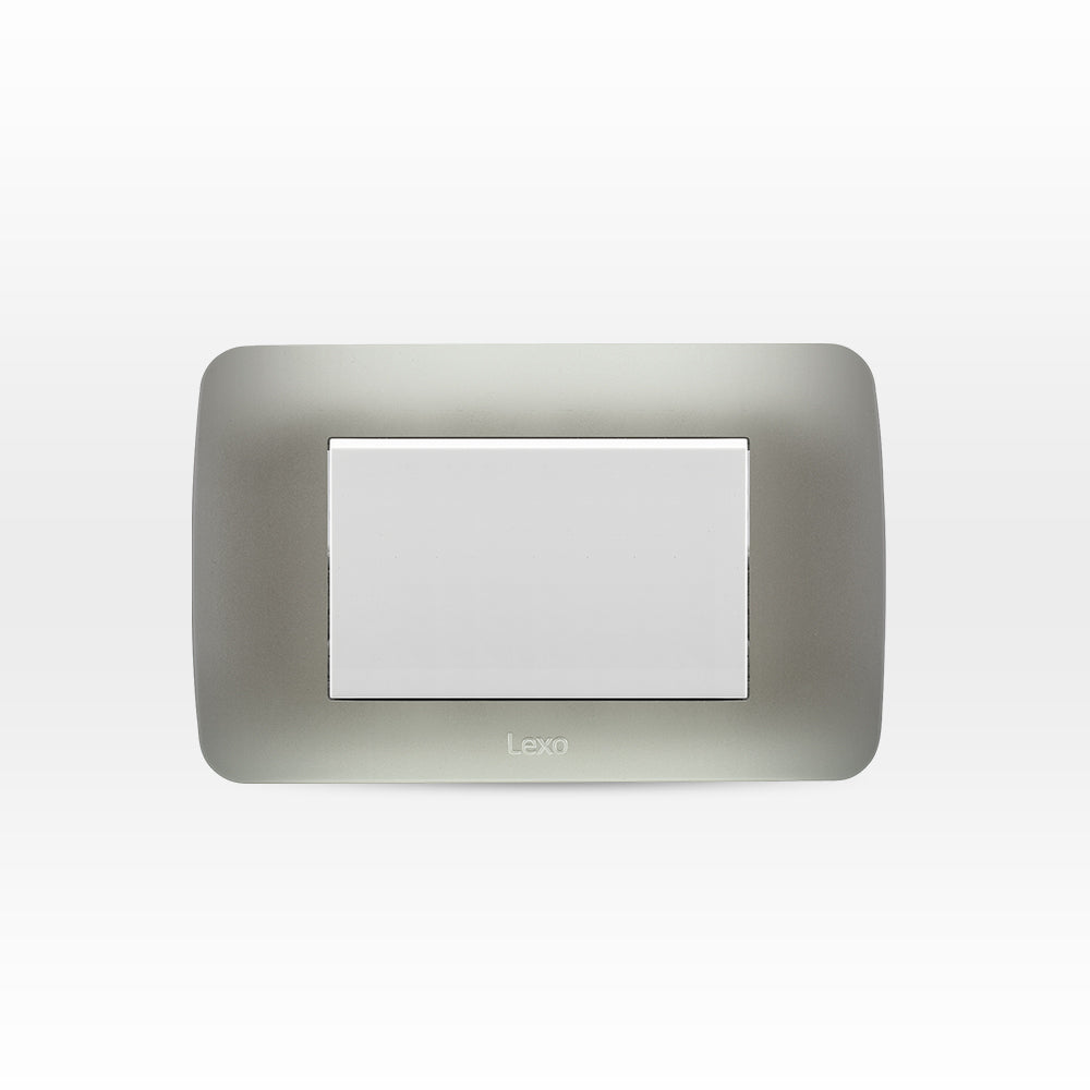 INTERRUPTOR SIMPLE 9/12 TECLON 73 MM 10A 250V BLANCO/PLATA ARMADO