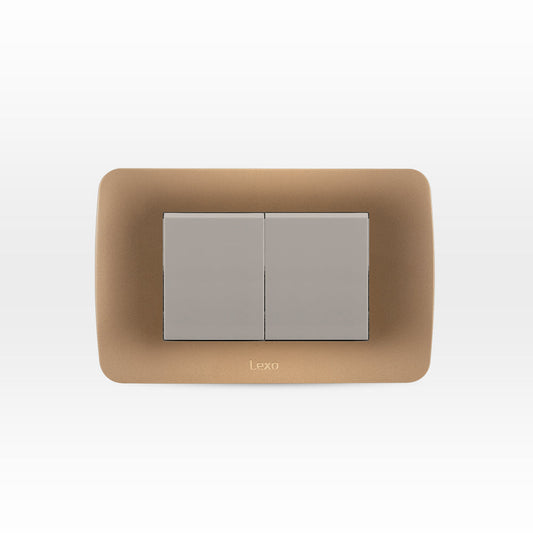 INTERRUPTOR DOBLE  9/15 TECLON 35,6 MM 10A 250V BEIGE ARMADO TITANIO