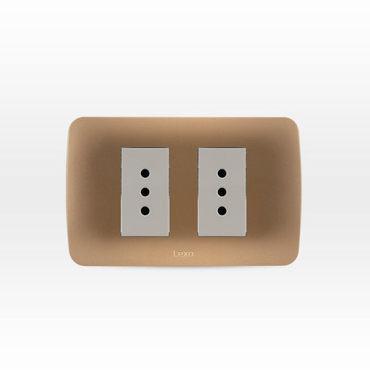 TOMA CORRIENTE DOBLE  10A 250V BEIGE ARMADO TITANIO