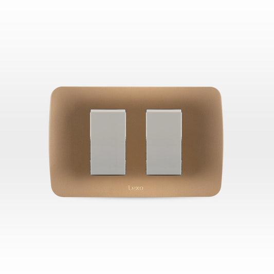 INTERRUPTOR DOBLE 9/15 10A 250V BEIGE ARMADO TITANIO
