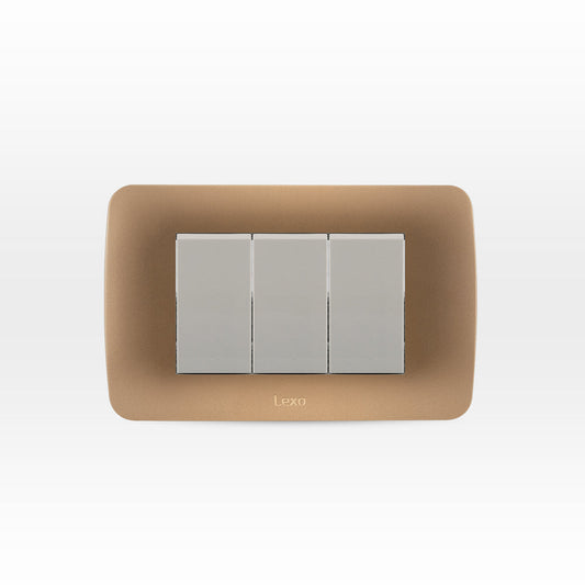 INTERRUPTOR TRIPLE 9/32 10A 250V BEIGE ARMADO TITANIO