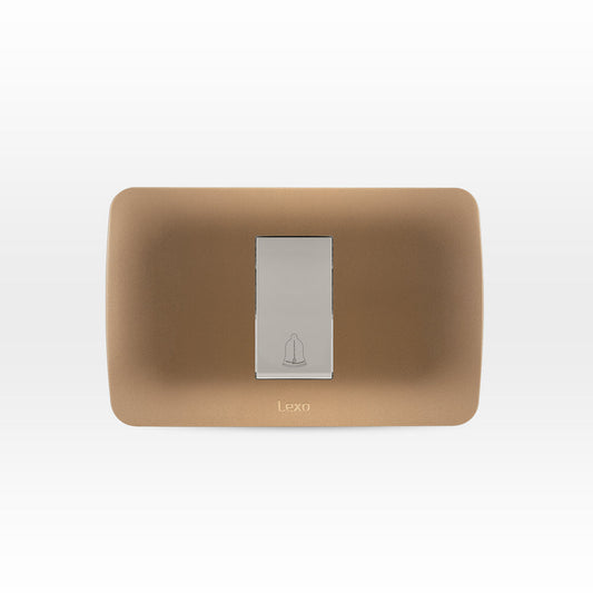 INTERRUPTOR PULSADOR TIMBRE 10A 250V BEIGE ARMADO TITANIO