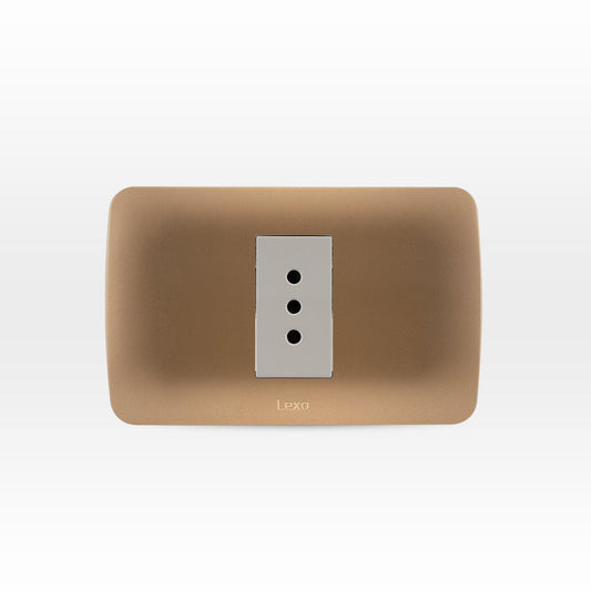 TOMA CORRIENTE SIMPLE 10A 250V BEIGE ARMADO TITANIO