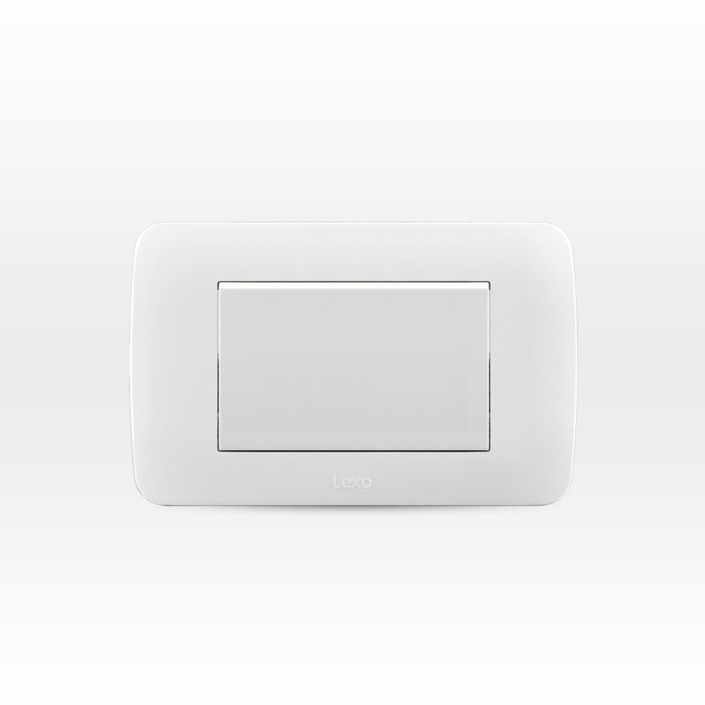INTERRUPTOR SIMPLE 9/12 TECLON 73 MM 10A 250V BLANCO/PLATA ARMADO