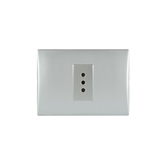 TOMA CORRIENTE ANDES SIMPLE 10A 250V SILVER ARMADO