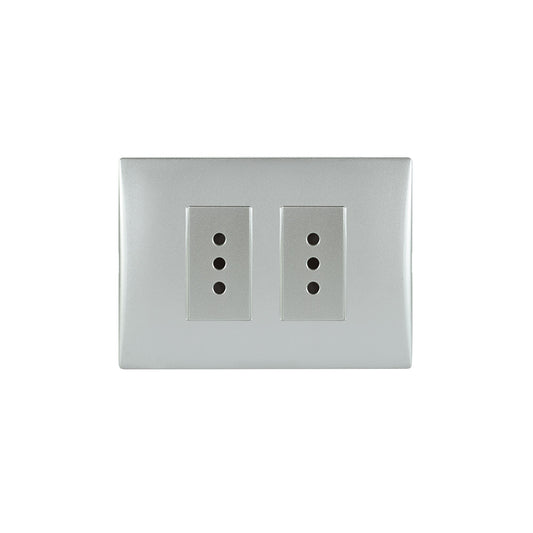 TOMA CORRIENTE ANDES DOBLE 10A 250V SILVER ARMADO