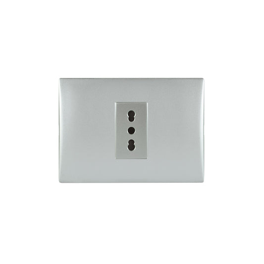 TOMA CORRIENTE ANDES SIMPLE 10/16A 250V SILVER ARMADO