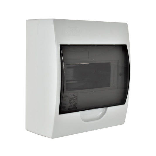 TABLERO SOBREPUESTO 8 POLOS TAPA COLOR HUMO LIBRE DE HALÓGENO IP41