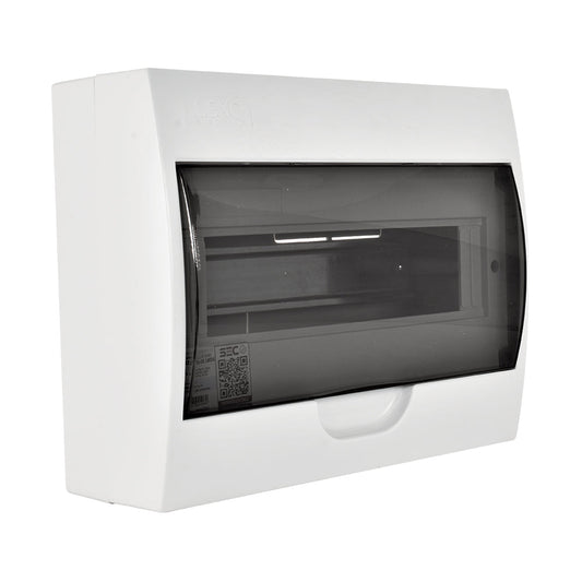 TABLERO SOBREPUESTO 12 POLOS TAPA COLOR HUMO LIBRE DE HALÓGENO IP41