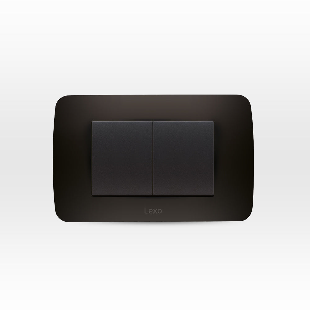 INTERRUPTOR DOBLE 9/15 TECLON 35.6MM 10A 250V GRAFITO ARMADO