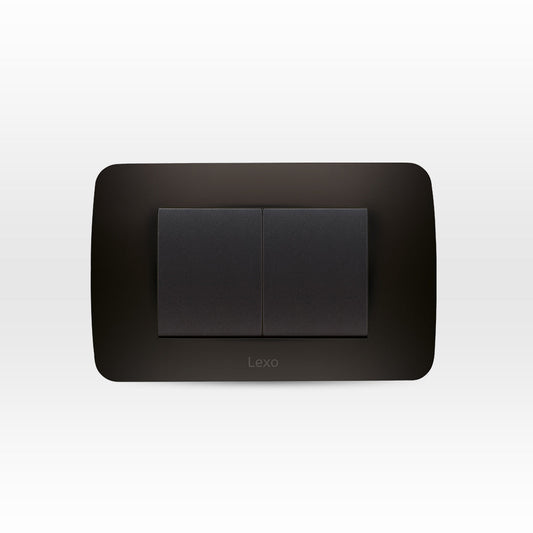 INTERRUPTOR DOBLE  9/15 TECLON 35.6MM 10A 250V GRAFITO ARMADO