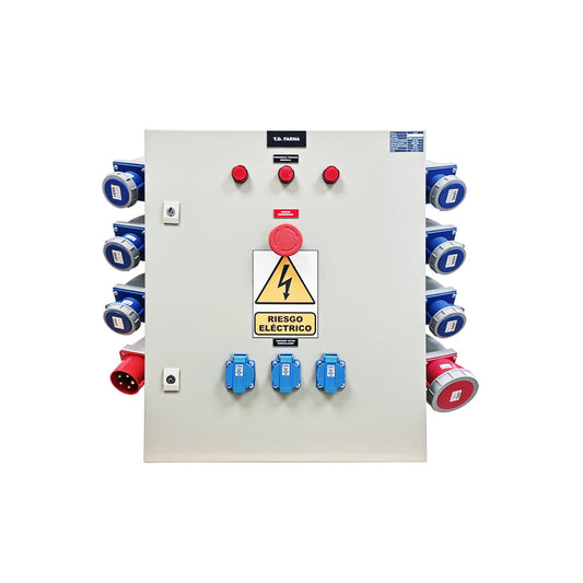 TABLERO DE FAENA METÁLICO CON PARADA DE EMERGENCIA SIZE L 380/220V-32A