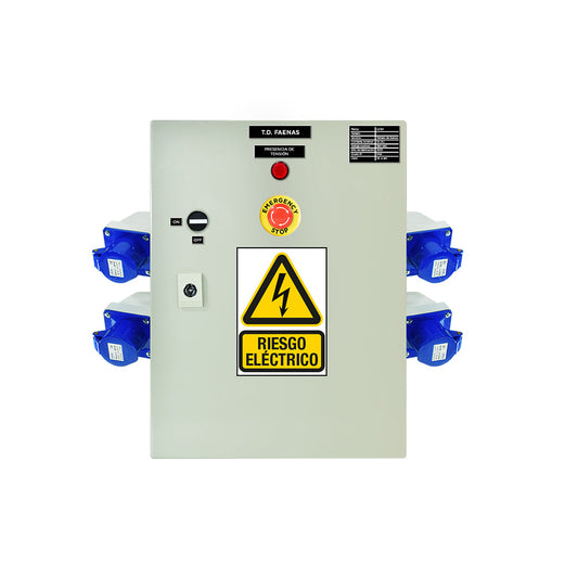 TABLERO DE FAENA METÁLICO CON PARADA EMERGENCIA 220V SIZE S