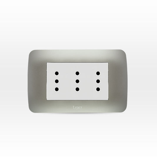 TOMA CORRIENTE TRIPLEX 10A 250V PLATA BLANCO