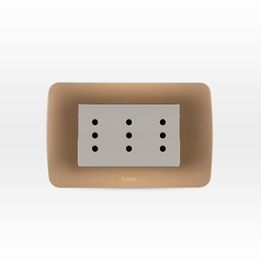 TOMA CORRIENTE TRIPLEX 10A 250V TITANIO-BEIGE