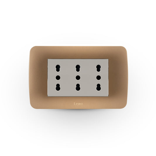 TOMA CORRIENTE TRIPLEX 10/16A 250V BEIGE/TITANIO