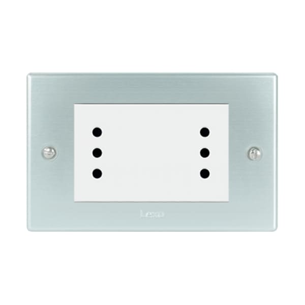 Toma corriente austral DÚPLEX 10A 250V PLATA blanco armado