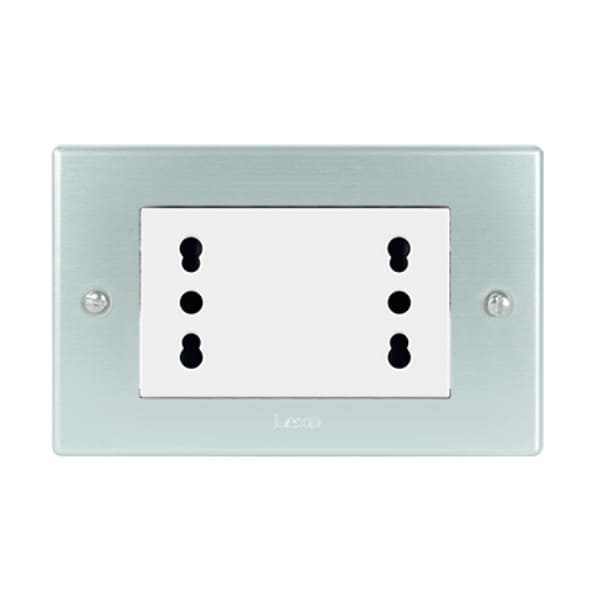 Toma corriente austral DÚPLEX 10/16A 250V PLATA blanco armado