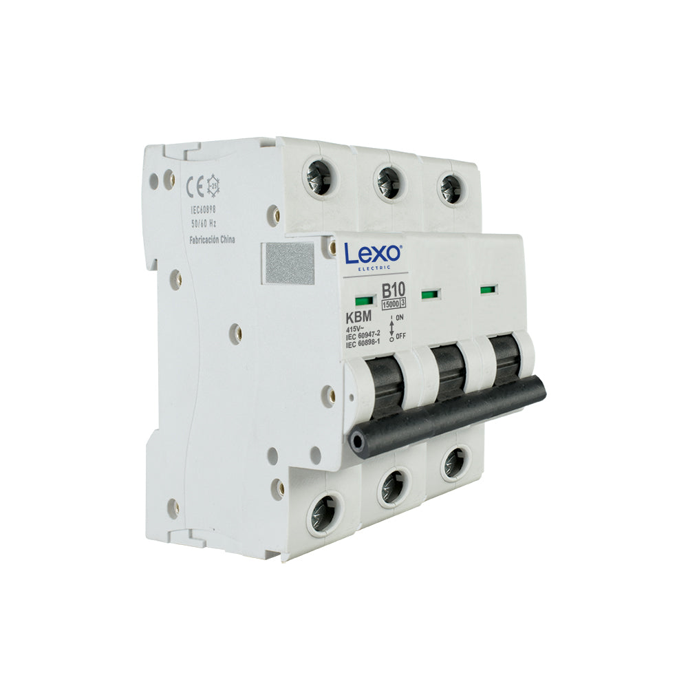 Interruptor automático 3X10A curva B 15kA
