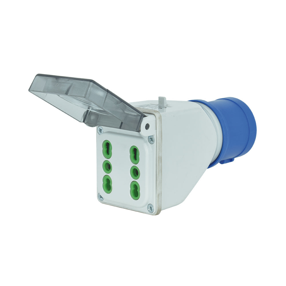 ADAPTADOR INDUSTRIAL IP44 2X 2P+T 16A 250V