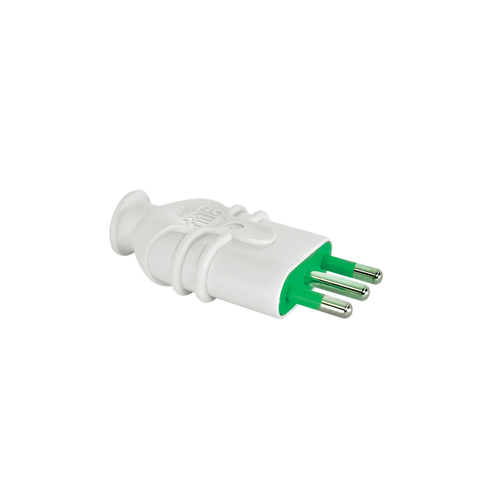 ENCHUFE MACHO 2P+T 16A 250VAC BLANCO