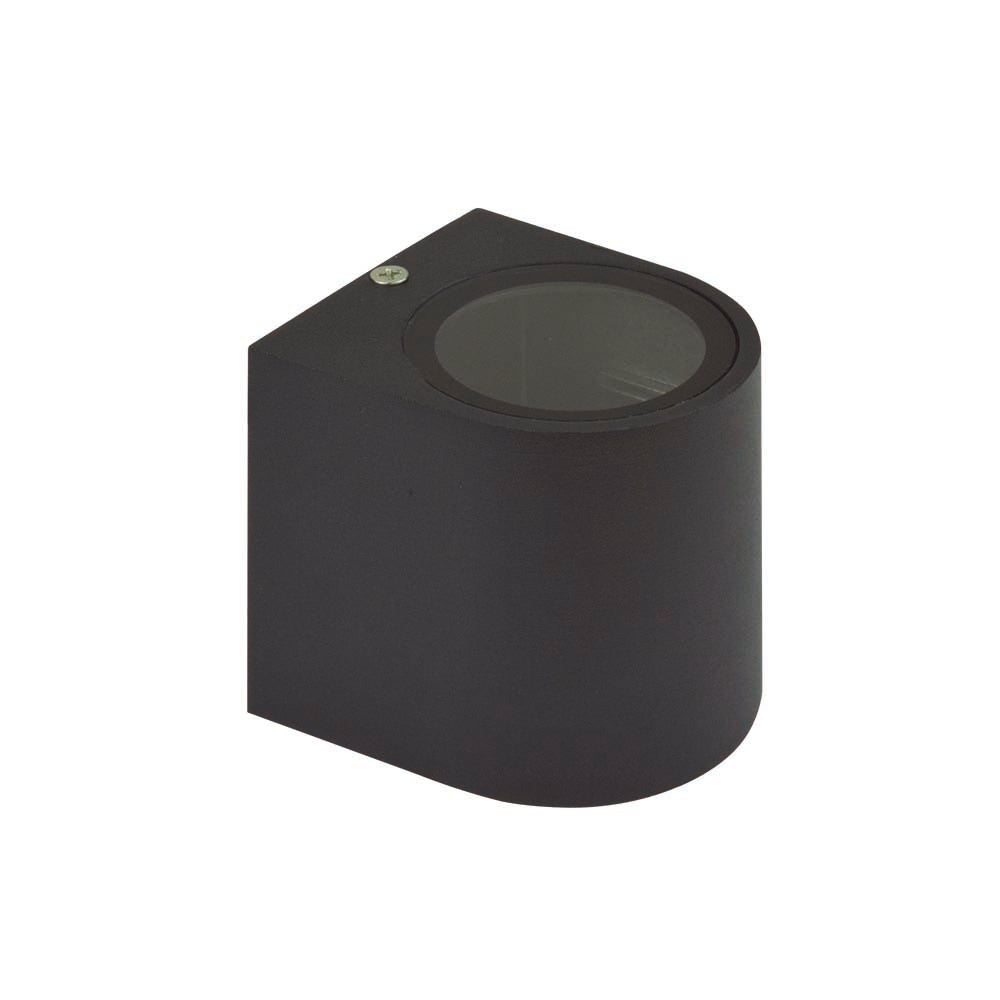 APLIQUE DE PARED LED CILINDRICO UNA LUZ GU10 NEGRO