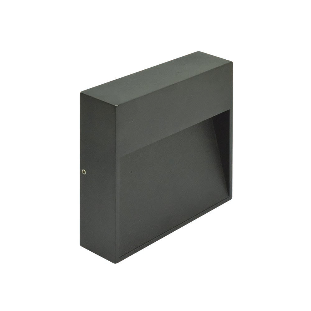 APLIQUE DE PARED CUADRADO 6W LED INTEGRADO 3000K NEGRO