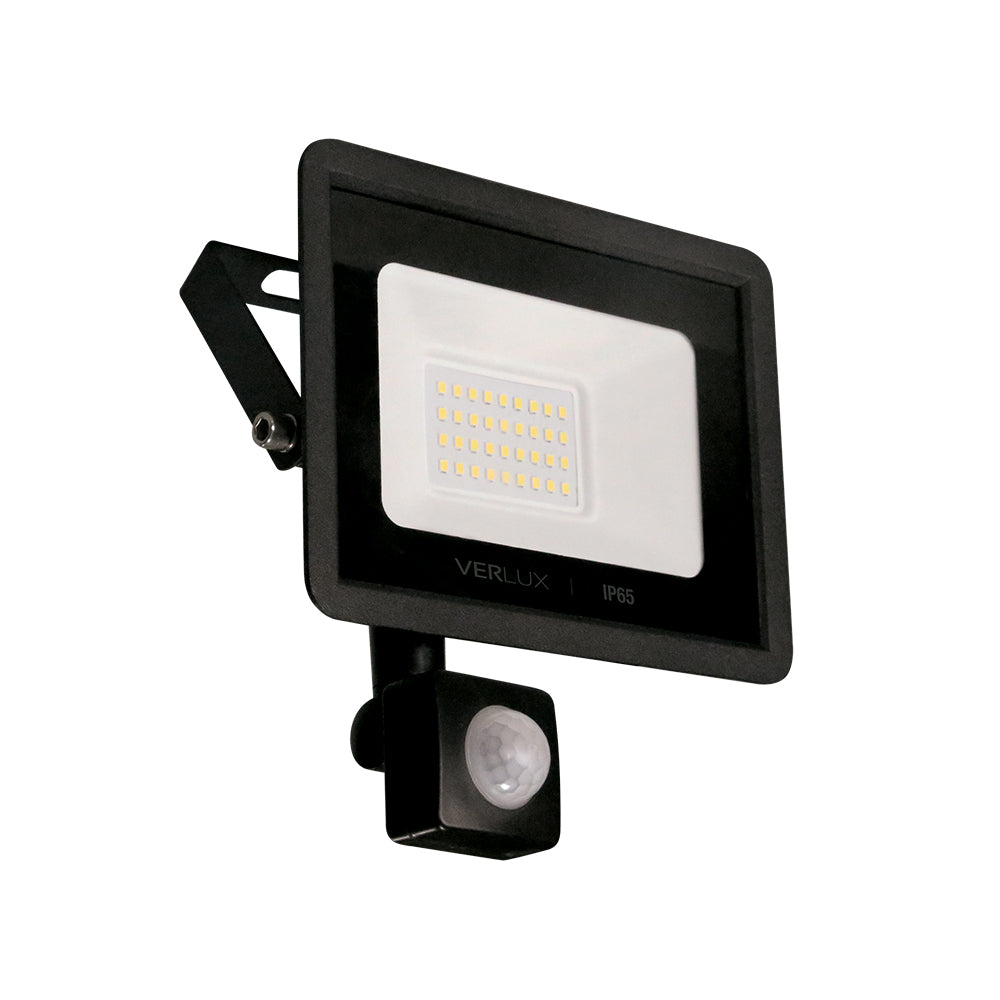 REFLECTOR LED 30W CON SENSOR NEGRO 6500K IP65