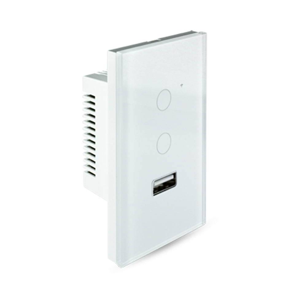 INTERRUPTOR SMART TUYA WIFI 9/15 + USB BLANCO 10A