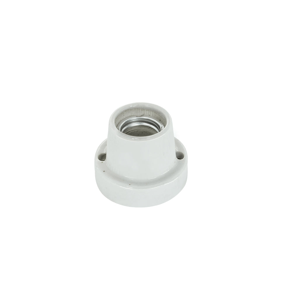 PORTALAMPARA BASE RECTA LOZA E-27 BLANCO