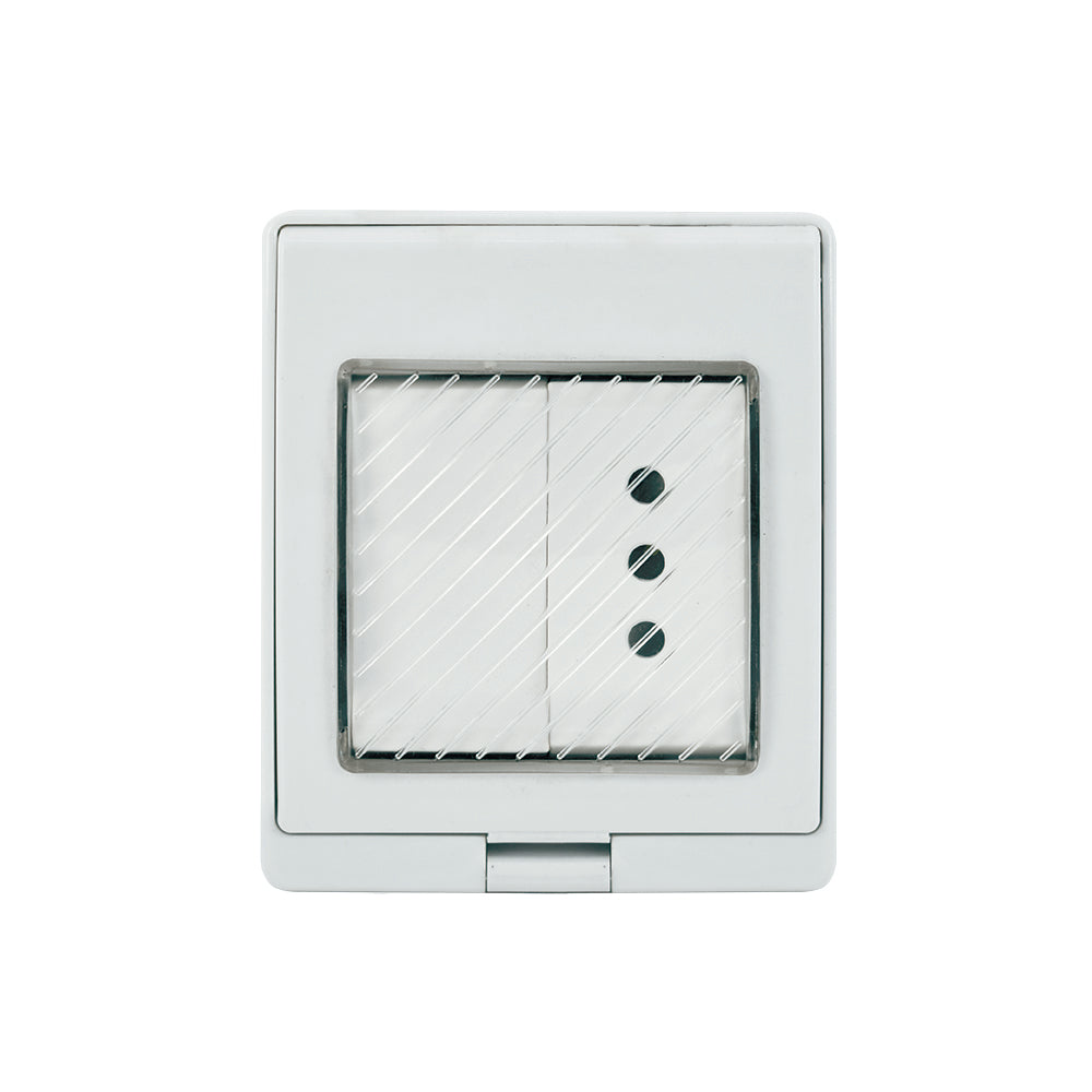 CONTENEDOR IP55 CON INTERRUPTOR 9/12 MÁS TOMA CORRIENTE 10A 250V BLANCO