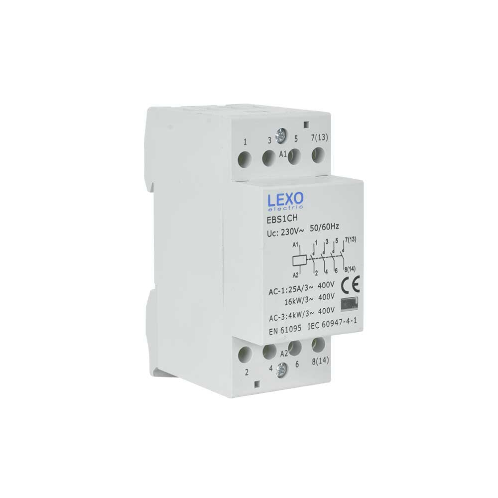 CONTACTOR MODULAR RIEL DIN 35MM 24A 230V 4NO – Kersting