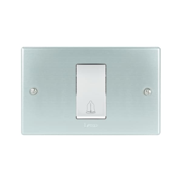 Interruptor austral pulsador timbre 10A 250V PLATA blanco armado
