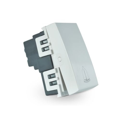 Módulo interruptor pulsador timbre teclón 73mm 10A 250V WHITE