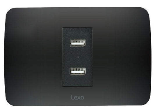 Toma USB 5V C.C. 2.4A grafito armado