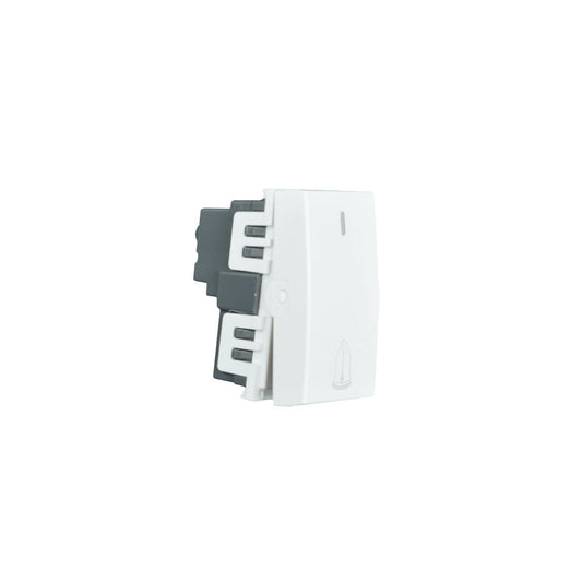Módulo pulsador timbre 10A 250V blanco + indicador