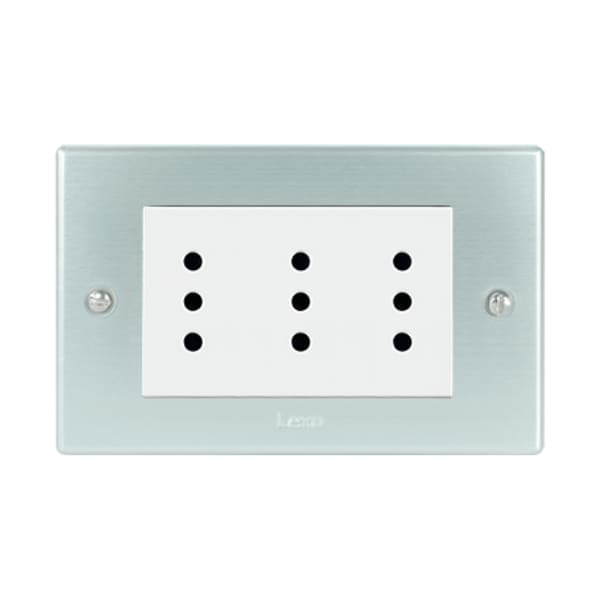 Toma corriente austral TRIPLEX 10A 250V PLATA blanco armado