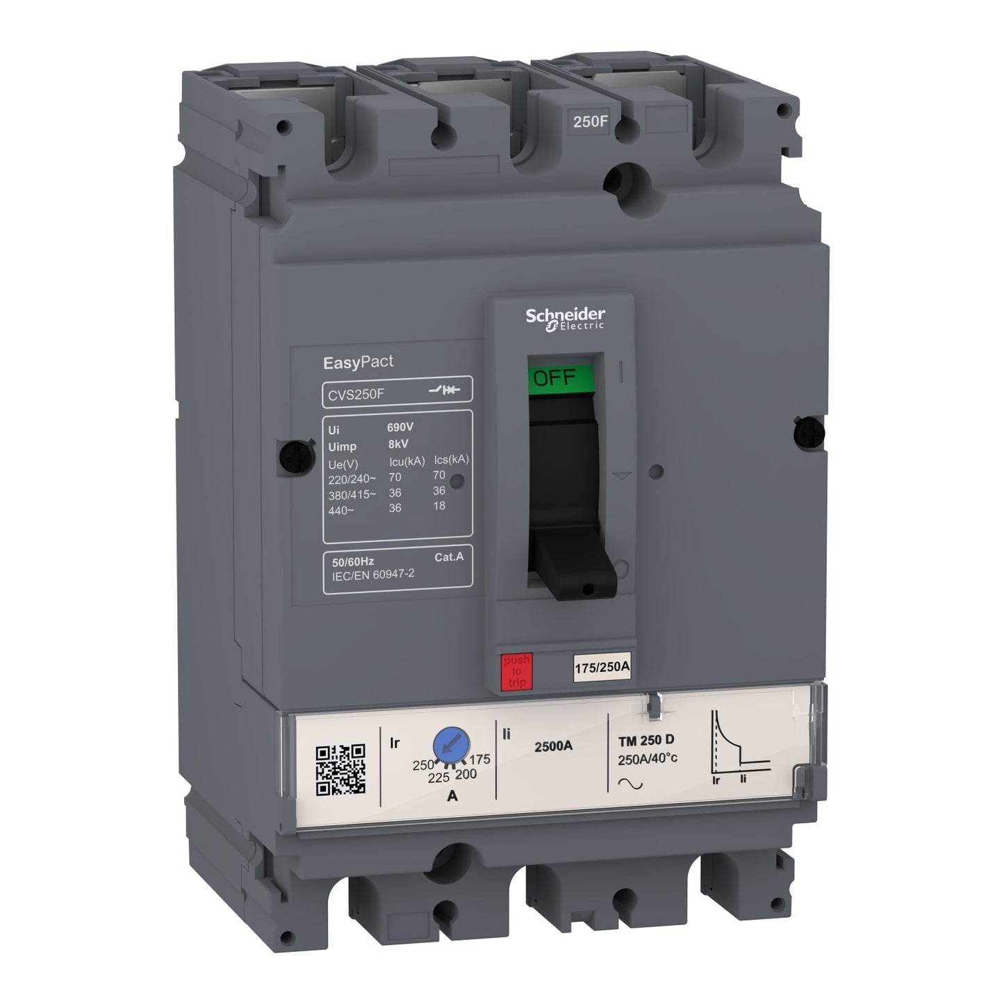 INTERRUPTOR EASYPACT CVS100F REGULABLE 25A 3P 36KA