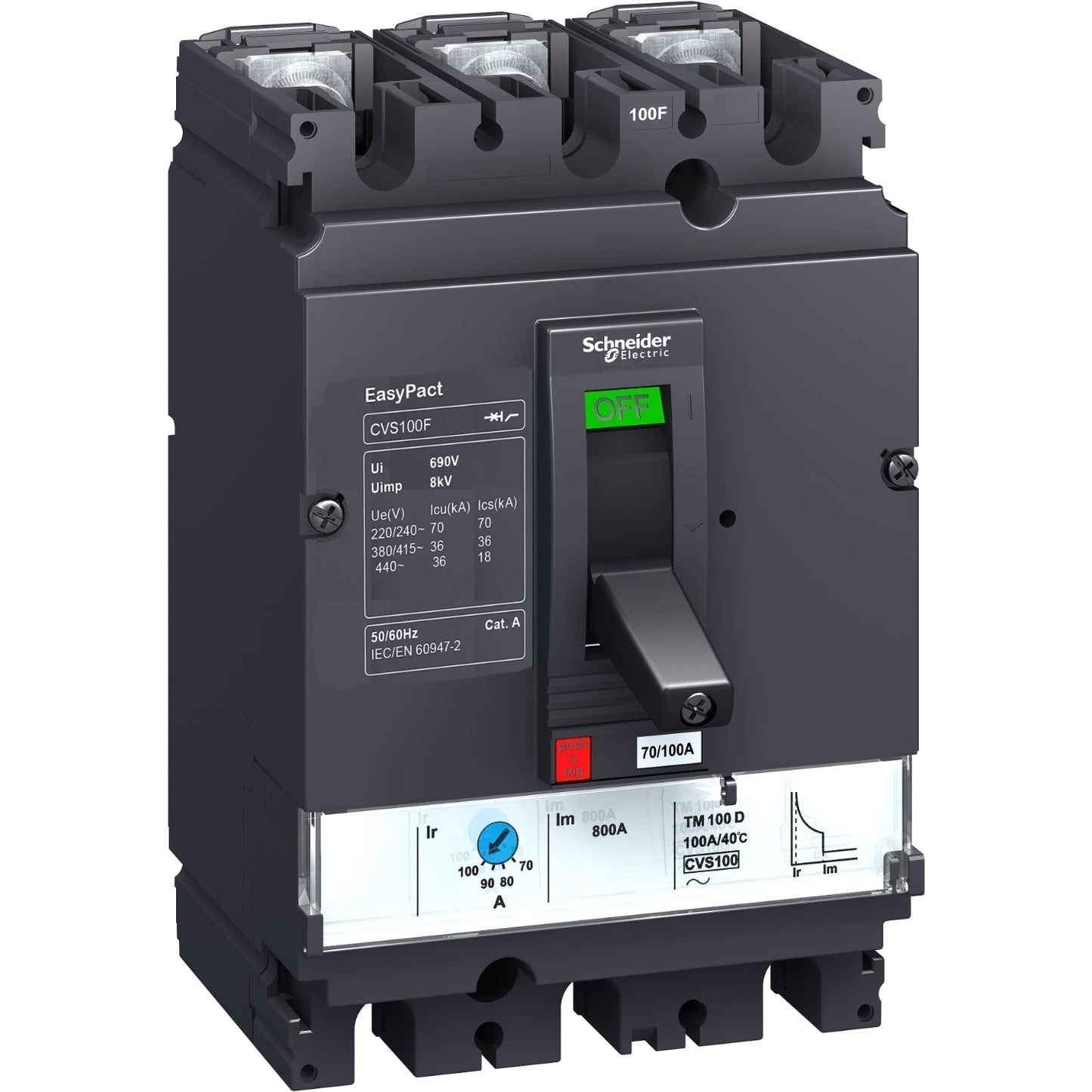 INTERRUPTOR EASYPACT CVS100F REGULABLE 32A 3P 36KA